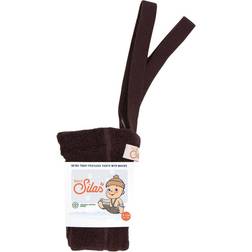 Silly Silas Teddy Warmy Footless Tights with Braces - Chocolate Brown