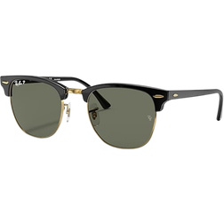 Ray-Ban Clubmaster Classic Zonnebrillen - Zwart/Goud/Montuur Groen