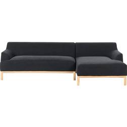 Beliani Stylish Left Hand Corner Black Sofa 251cm 3 Seater