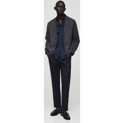 Mango Regular Fit Baumwollhose Dunkles - Marineblau