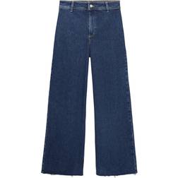 Mango Catherin Culotte High-Rise Jeans - Dark Blue