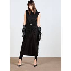 H&M Vestido Drapeado Con Hombreras - Negro