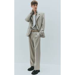 H&M Loose Fit Suit Trousers - Brown