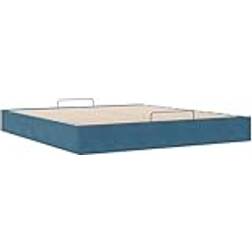 vidaXL Ottoman Utan Madrass 180x200 cm Mörkblå Sängram