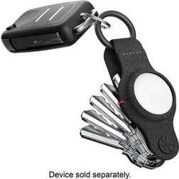 Keysmart Air Compact Key Tracker and Holder For AirTag Vegan Leather Black