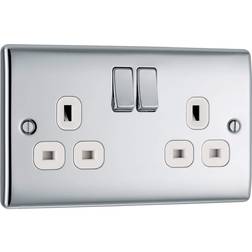 BG 2G 13A Switched Socket Brushed Steel