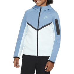 Nike Big Kid's Sportswear Tech Fleece Full Zip Hoodie - Glacier Blue/Aegean Storm/Black/Denim Turquoise (HV5867-474)