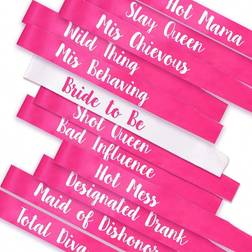 Shein Bachelorette Sashes 12 Pcs Hot Pink