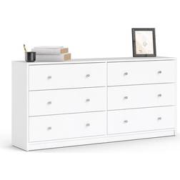 Wade Logan Guilford 6 Double Dresser White Chest of Drawer 56.3x26.9"