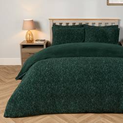 OHS Teddy Marl Textured Duvet Cover Green (198x198cm)