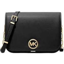 Michael Kors Delancey Medium Leather Messenger Bag - Black