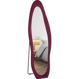 Homcom Irregular Wavy Full Length Wine Red Wall Mirror 50x170cm