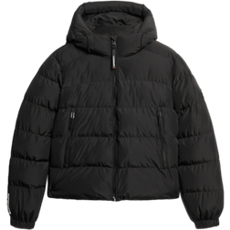 Superdry Women's Hooded Sports Puffer Jacket - Black