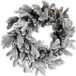 Premium Mixed Branch Flocked Wreath Green Christmas Decoration