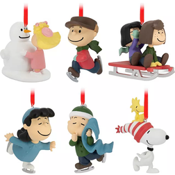 Hallmark The Peanuts Gang Brown/Multicolor Christmas Tree Ornament 9.5cm 6pcs