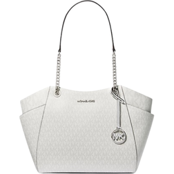Michael Kors Jet Set Large Logo Shoulder Bag - Silver