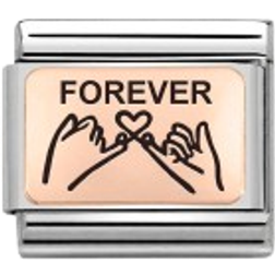 Nomination Composable Classic Link Forever Hands Charm - Silver/Rose Gold/Black