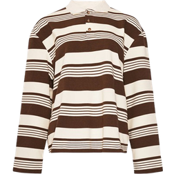 Noella Lynlee Polo Shirt - Brown/Off White Stripe