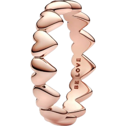Pandora Row of Hearts Ring - Rose Gold