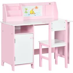 Homcom Mesa y Silla Infantil de Madera 90 x 45 x 85 cm