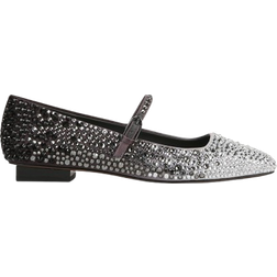 Franco Sarto Tinsley Mary Jane Flat Shoes - Silver Gemstone/Fabric