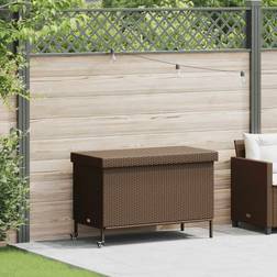 vidaXL Dynbox På Hjul Brun 110x55x73 cm Konstrottning