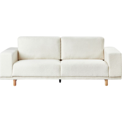 Beliani Modern Off-White Sofa 220cm 3 Seater