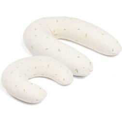 Doomoo Amnings- och Gravidkudde 2-i-1 Quilt Creme Blomma