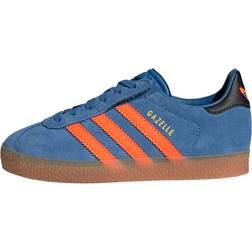 adidas Gazelle Comfort Closure Elastic Lace Skor Barn - Focus Blue/Solar Orange/Core Black