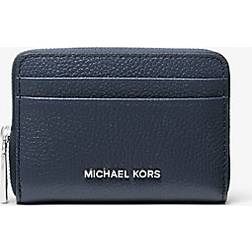Michael Kors Jet Set Pebbled Leather Zip-Around Card Case - Blue