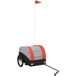 vidaXL Cykelvagn Svart Och Orange 30 kg Järn