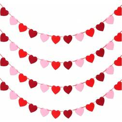 Shein Valentines Day Felt Heart Garland Banner Decorations 3pcs Set