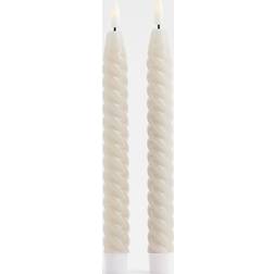 Star Trading 2er-Pack LED-Kerzen Swirl Beige LED-Licht 25cm 2Stk.