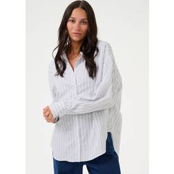 Kaffe Kaselma Skjorta - White/Blue/Black Stripe