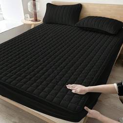 Shein Quilted Fitted Sheet Twin Full King Mattress Cover Black