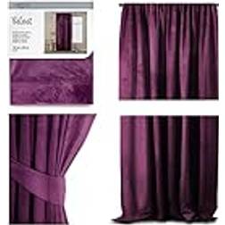 AmeliaHome Gardin Sammet 140 x 270 cm Lila