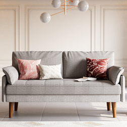 George Oliver Modern Gray Linen Blend Sofa 70.9" 2 Seater