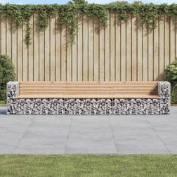 Dakota Fields Solid Wood Park 65.5 cm H x 347 cm W x 71 cm D Garden Bench