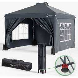 Vounot Pavillon 3x3m Pop Up Faltpavillon mit 4 Seitenteilen
