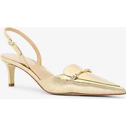 Michael Kors Lena Crackled Metallic Leather Slingback Pump - Gold