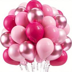 Shein Metallic Pink Latex Balloons 50pcs