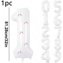 Shein White Number Balloon 32 Inch Large Foil
