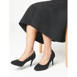 Good For The Sole Wide Fit Elsa Almond Toe Stiletto Heel Court Shoes - Natural Black