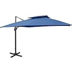 vidaXL Frihängande Parasoll Med Ventilation 300x300 cm Azurblå 300cm