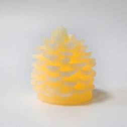 LEDlife LED Grankogle Lys Med Blinkende Flammeeffekt 8cm Ø6cm Ægte Stearin LED-lys