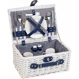 Alexandra House Living White Wicker Picnic Basket