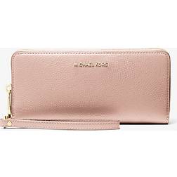 Michael Kors Jet Set Travel Large Pebbled Leather Wallet - Pink