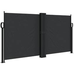 vidaXL Infällbar Sidomarkis Svart 120x600 cm