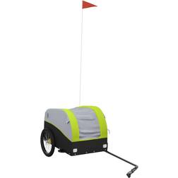vidaXL Bike Trailer Black Green Iron 30 kg