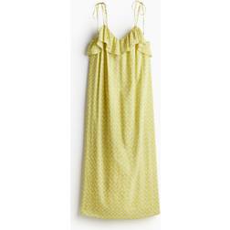 H&M Flounce Trimmed Camisole Dress - Yellow